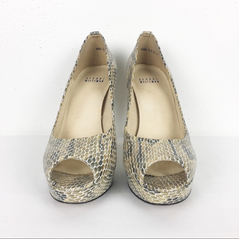 Stuart Weitzman Size 8 Snake Print High Heels - image 3